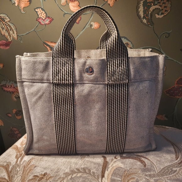Hermes Handbags - HERMES canvas small shopping  bag